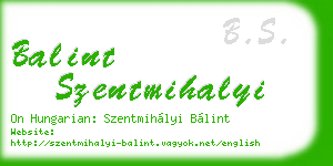 balint szentmihalyi business card
